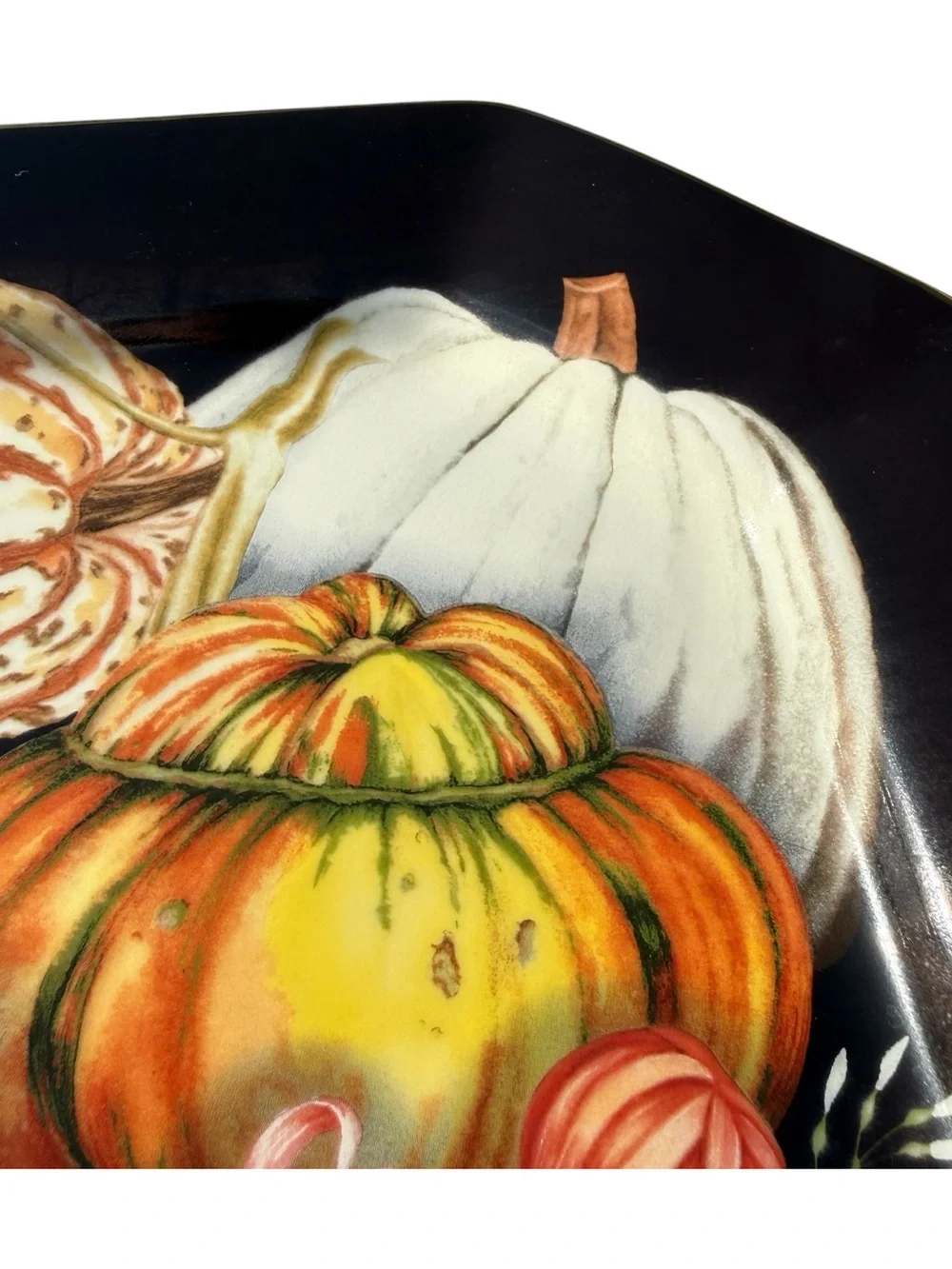 Williams Sonoma Harvest Pumpkin Octagonal Serving Platter Retired Fall Decor 17”